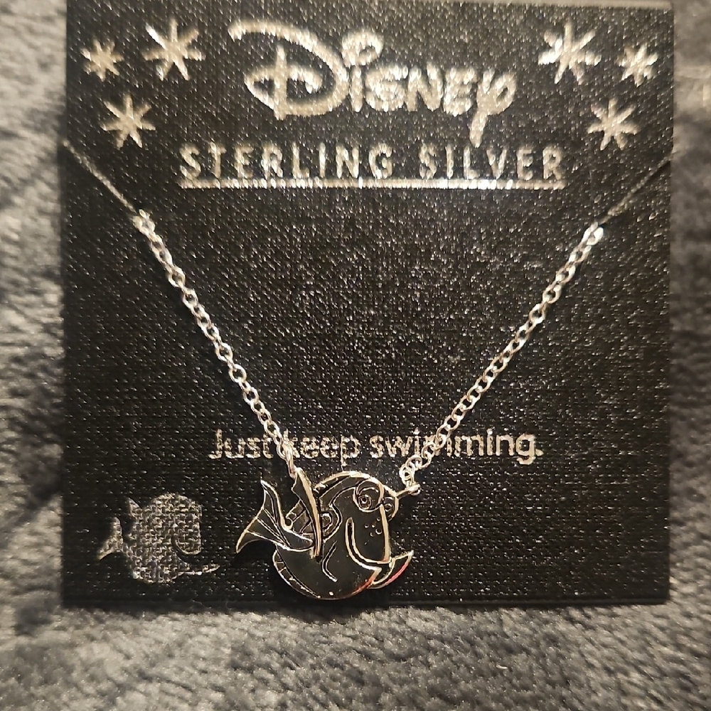 Disney Sterling Silver Dory Pendant Necklace - Silver FLOUNDER LITTLE MERMAID